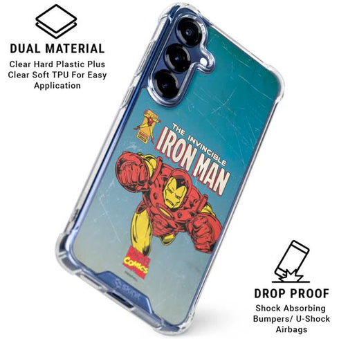 Marvel Classic Comics The Invincible Iron Man Galaxy S25 Clear Case