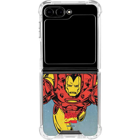 Marvel Classic Comics The Invincible Iron Man Galaxy Z Flip5 5G Clear Case
