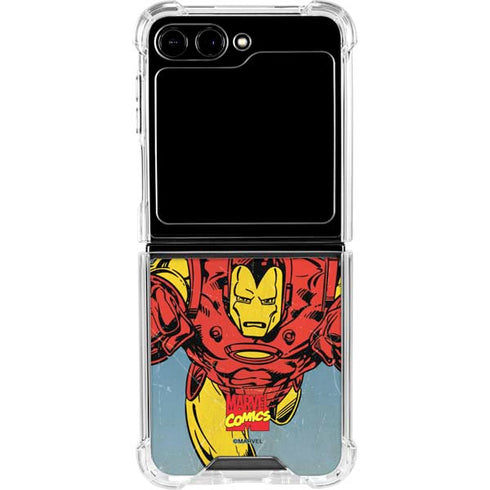 Marvel Classic Comics The Invincible Iron Man Galaxy Z Flip6 Clear Case