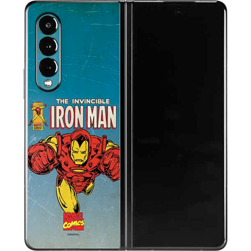 Marvel Classic Comics The Invincible Iron Man Galaxy Z Fold3 5G Skin