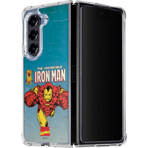 Marvel Classic Comics The Invincible Iron Man Galaxy Z Fold5 5G Clear Case