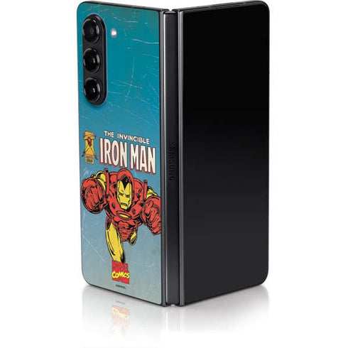 Marvel Classic Comics The Invincible Iron Man Galaxy Z Fold5 5G Skin