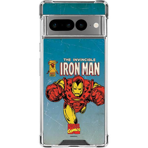 Marvel Classic Comics The Invincible Iron Man Google Pixel 7 Pro Clear Case