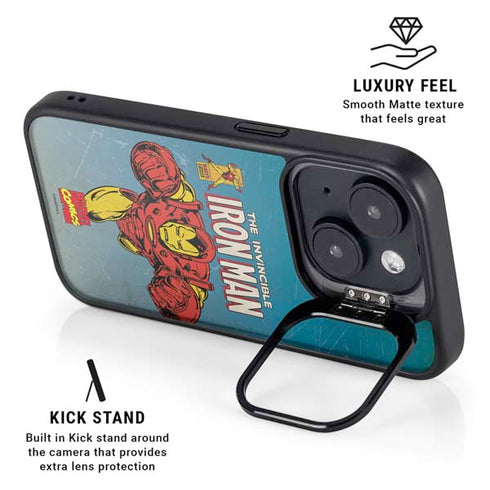 Marvel Classic Comics The Invincible Iron Man iPhone 14 Kickstand Case