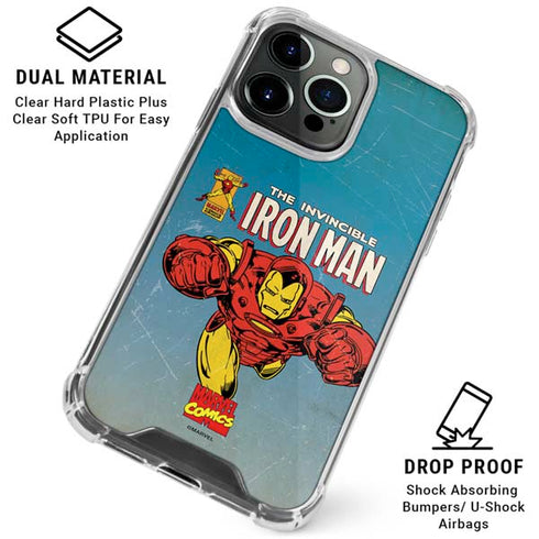 Marvel Classic Comics The Invincible Iron Man iPhone 15 Pro Clear Case
