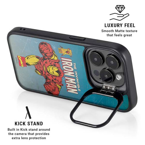 Marvel Classic Comics The Invincible Iron Man iPhone 15 Pro Kickstand Case