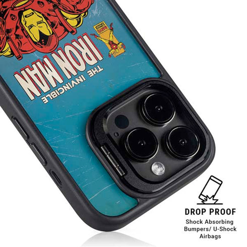 Marvel Classic Comics The Invincible Iron Man iPhone 15 Pro Max Kickstand Case