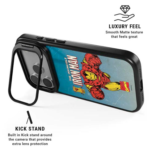 Marvel Classic Comics The Invincible Iron Man iPhone 17 Pro Max Kickstand Case