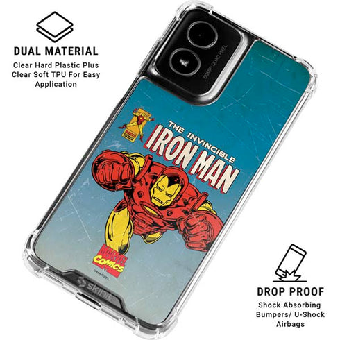 Marvel Classic Comics The Invincible Iron Man Moto G Power 5G (2024) Clear Case