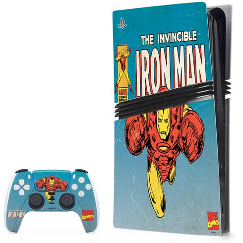 Marvel Classic Comics The Invincible Iron Man PS5 Pro Bundle Skin