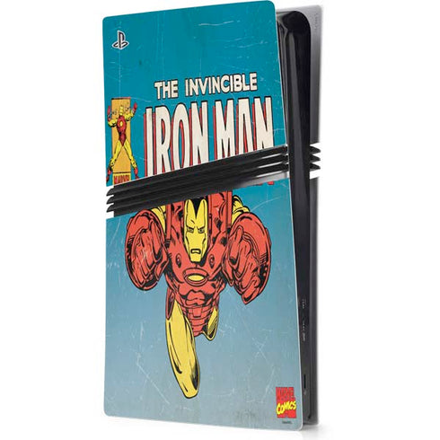 Marvel Classic Comics The Invincible Iron Man PS5 Pro Console Skin