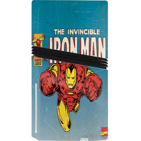 Marvel Classic Comics The Invincible Iron Man PS5 Pro Disk Console Skin