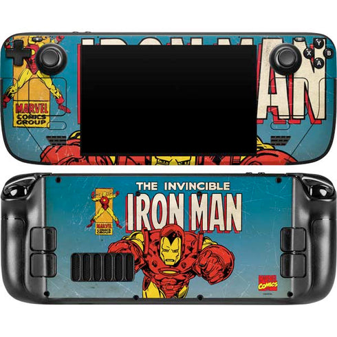 Marvel Classic Comics The Invincible Iron Man Steam Deck Handheld Gaming Computer OLED Skin