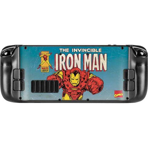 Marvel Classic Comics The Invincible Iron Man Steam Deck Handheld Gaming Computer OLED Skin