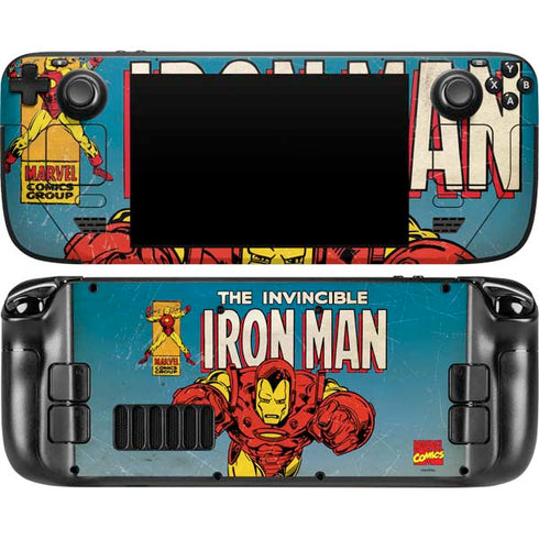 Marvel Classic Comics The Invincible Iron Man Steam Deck Handheld Gaming Computer Skin