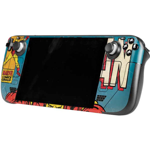 Marvel Classic Comics The Invincible Iron Man Steam Deck Handheld Gaming Computer Skin