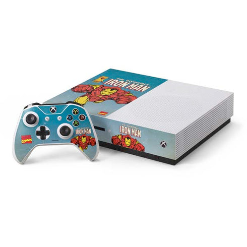 Marvel Classic Comics The Invincible Iron Man Xbox One S Console and Controller Bundle Skin