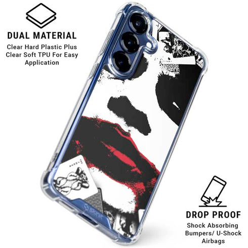DC Comics The Joker Dark Knight Poster Art Galaxy S25 Plus Clear Case