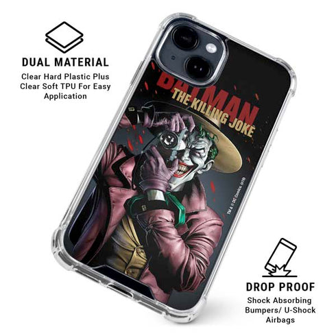 DC Comics The Joker Killing Joke Cover Art by Brian Bolland iPhone 15 Clear Case