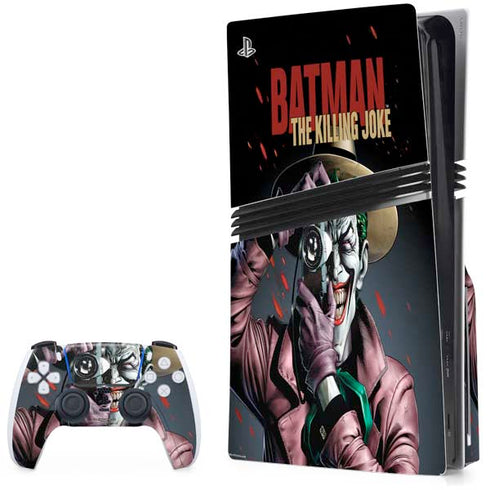 DC Comics The Joker Killing Joke Cover Art by Brian Bolland PS5 Pro Disk Bundle Skin