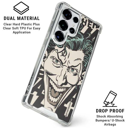DC Comics The Joker Vintage Laughing Galaxy S25 Ultra Clear Case