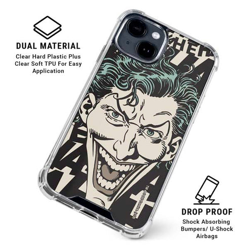 DC Comics The Joker Vintage Laughing iPhone 15 Clear Case