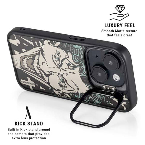 DC Comics The Joker Vintage Laughing iPhone 15 Kickstand Case