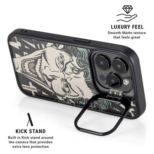 DC Comics The Joker Vintage Laughing iPhone 15 Pro Kickstand Case