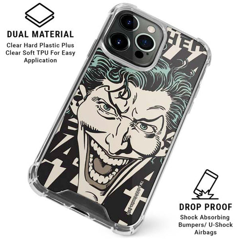 DC Comics The Joker Vintage Laughing iPhone 16 Pro Max Clear Case