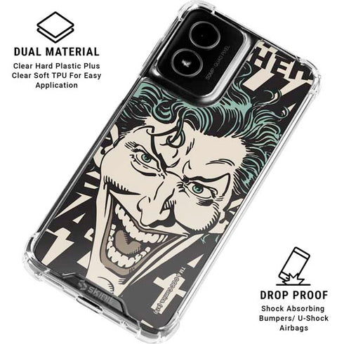 DC Comics The Joker Vintage Laughing Moto G Power 5G (2024) Clear Case