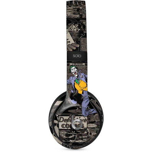 DC Comics The Joker Vintage Action pose pattern Beats Solo 2 Wired Skin