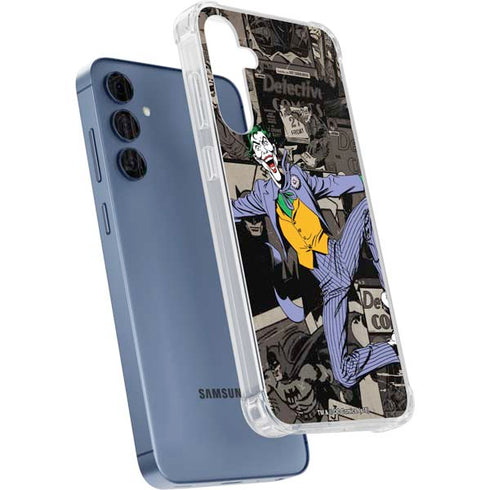 DC Comics The Joker Vintage Action pose pattern Galaxy A55 5G Clear Case