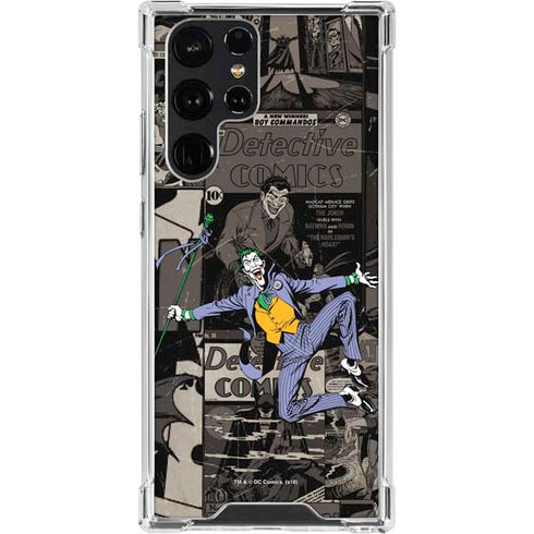 DC Comics The Joker Vintage Action pose pattern Galaxy S23 Ultra Clear Case