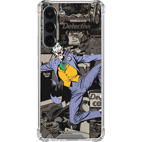 DC Comics The Joker Vintage Action pose pattern Galaxy S24 FE Clear Case