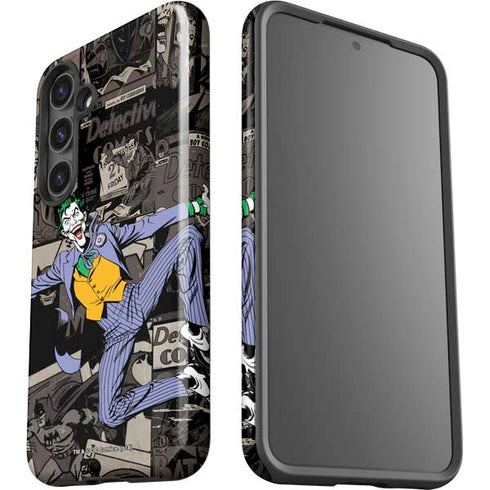 DC Comics The Joker Vintage Action pose pattern Galaxy S25 Impact Case