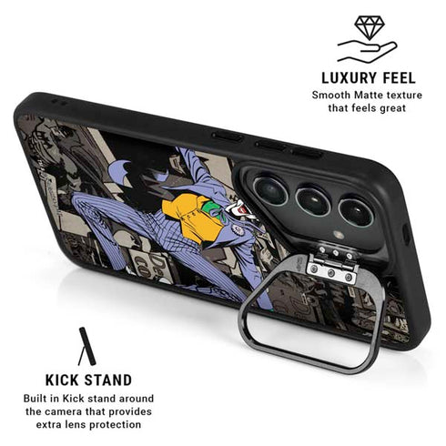 DC Comics The Joker Vintage Action pose pattern Galaxy S25 Plus Kickstand Case