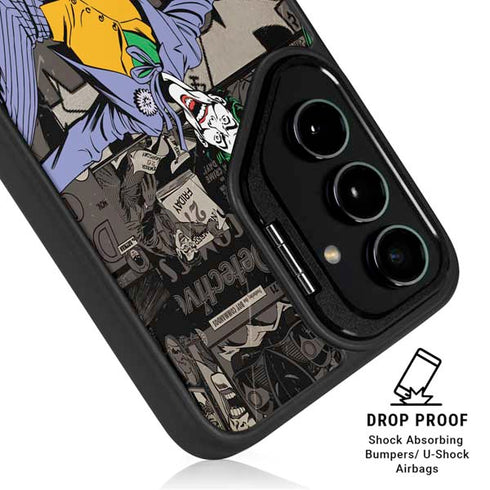 DC Comics The Joker Vintage Action pose pattern Galaxy S25 Ultra Kickstand Case