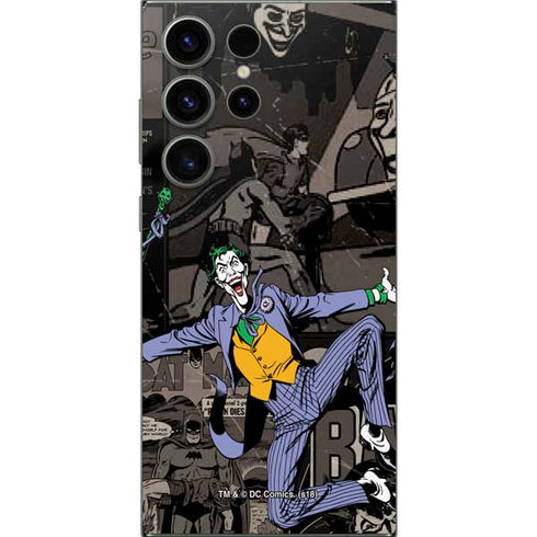 DC Comics The Joker Vintage Action pose pattern Galaxy S25 Ultra Skin