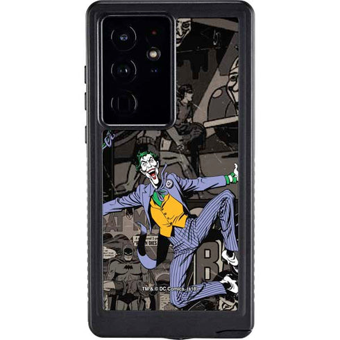 DC Comics The Joker Vintage Action pose pattern Galaxy S24 Ultra Waterproof Case