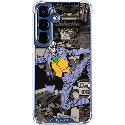 DC Comics The Joker Vintage Action pose pattern Galaxy S25 Clear Case