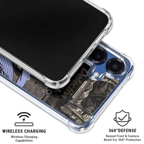 DC Comics The Joker Vintage Action pose pattern Galaxy S25 Clear Case