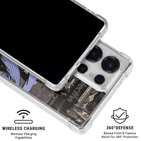 DC Comics The Joker Vintage Action pose pattern Galaxy S25 Ultra Clear Case