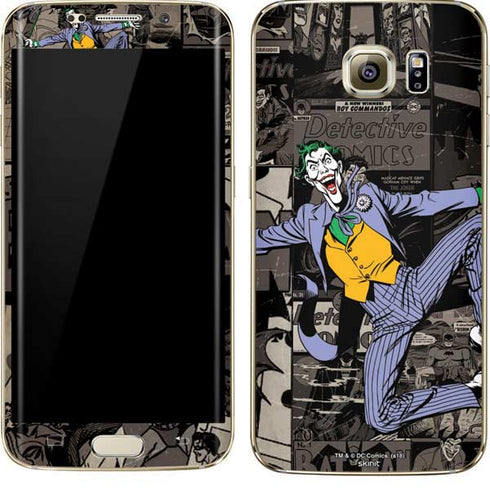 DC Comics The Joker Vintage Action pose pattern Galaxy S7 Edge Skin