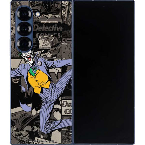 DC Comics The Joker Vintage Action pose pattern Galaxy Z Fold6 Skin