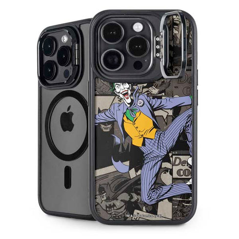 DC Comics The Joker Vintage Action pose pattern iPhone 14 Pro Kickstand Case