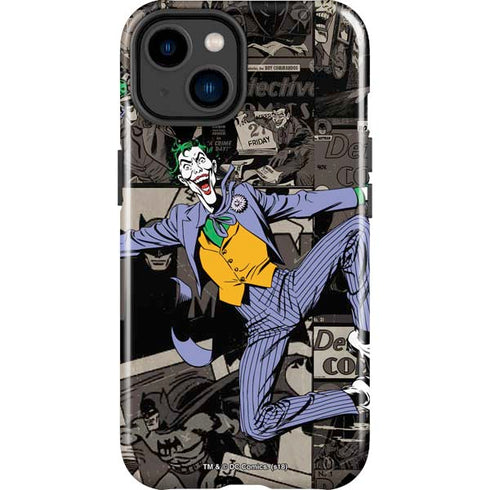 DC Comics The Joker Vintage Action pose pattern iPhone 15 Impact Case