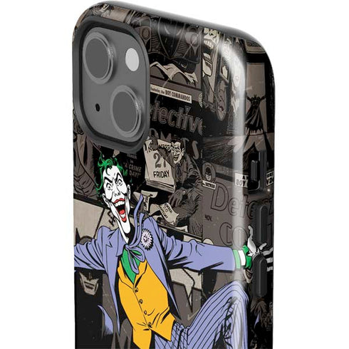 DC Comics The Joker Vintage Action pose pattern iPhone 15 Impact Case