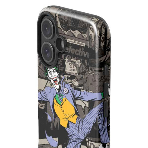 DC Comics The Joker Vintage Action pose pattern iPhone 16 Impact Case