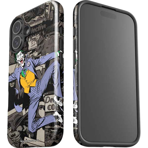 DC Comics The Joker Vintage Action pose pattern iPhone 16 Impact Case