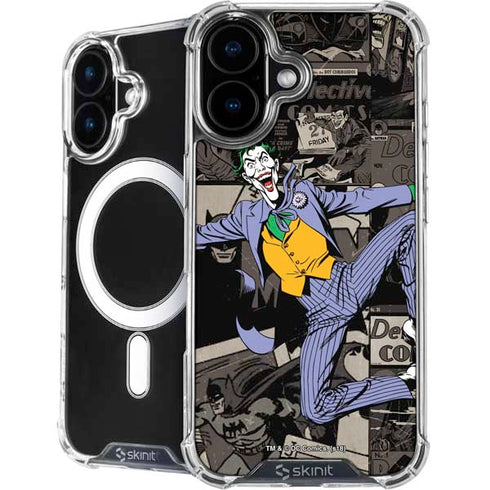 DC Comics The Joker Vintage Action pose pattern iPhone 16 MagSafe Case